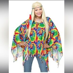 Spirit Halloween Hippie Poncho one size Halloween Costume Accessory